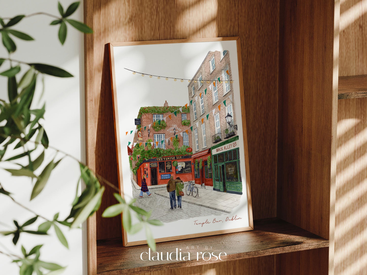 Dublin Travel Art Print, Temple Bar, Ireland, Travel Watercolour Painting