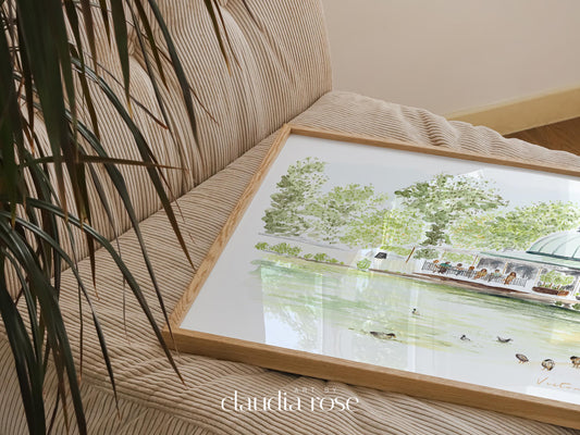 Victoria Park Art Print, London, Tower Hamlet, England, Travel Watercolour Painting