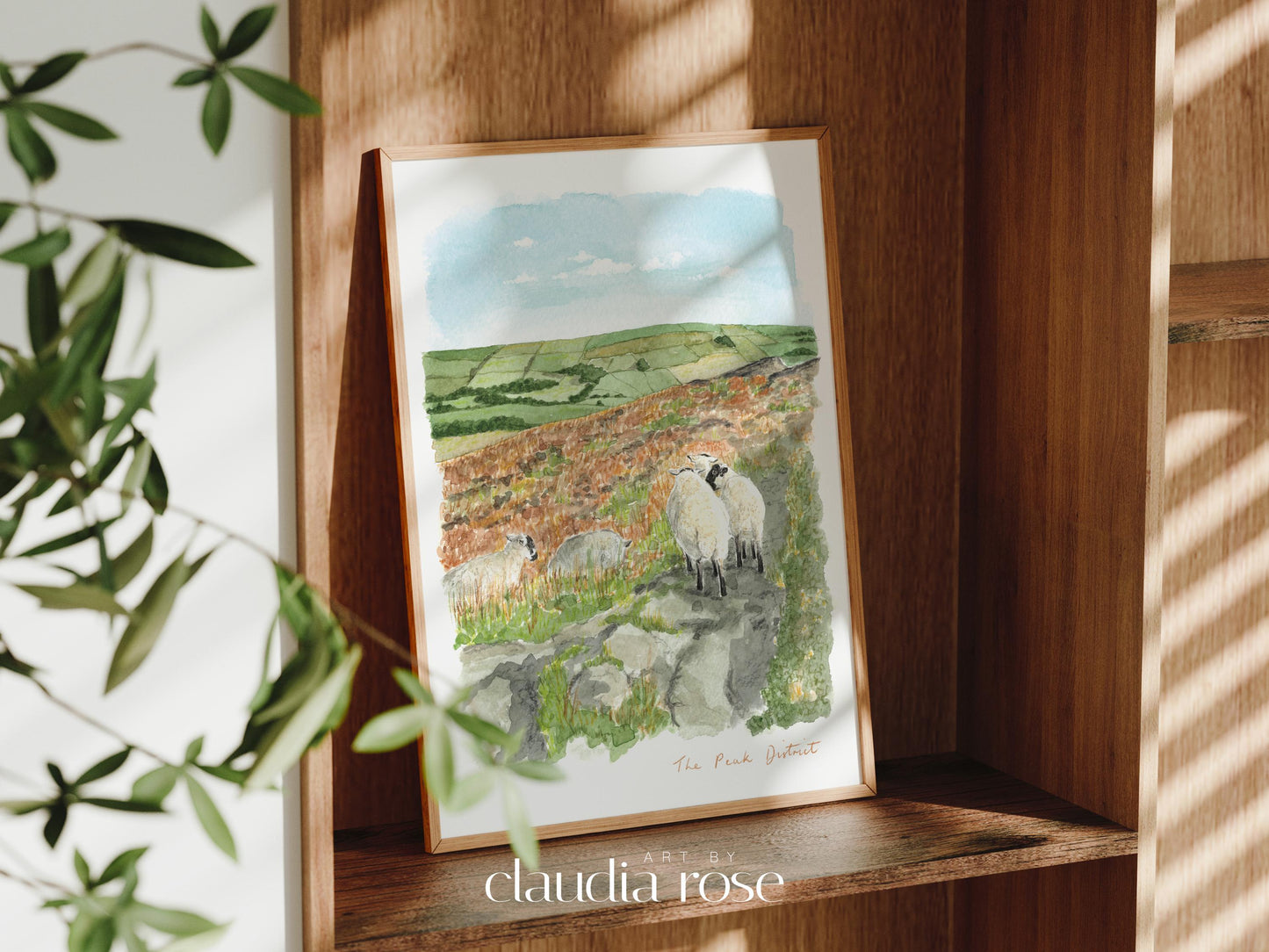 Peak District Art Print, Derbyshire, Staffordshire, England, Travel Watercolour Painting