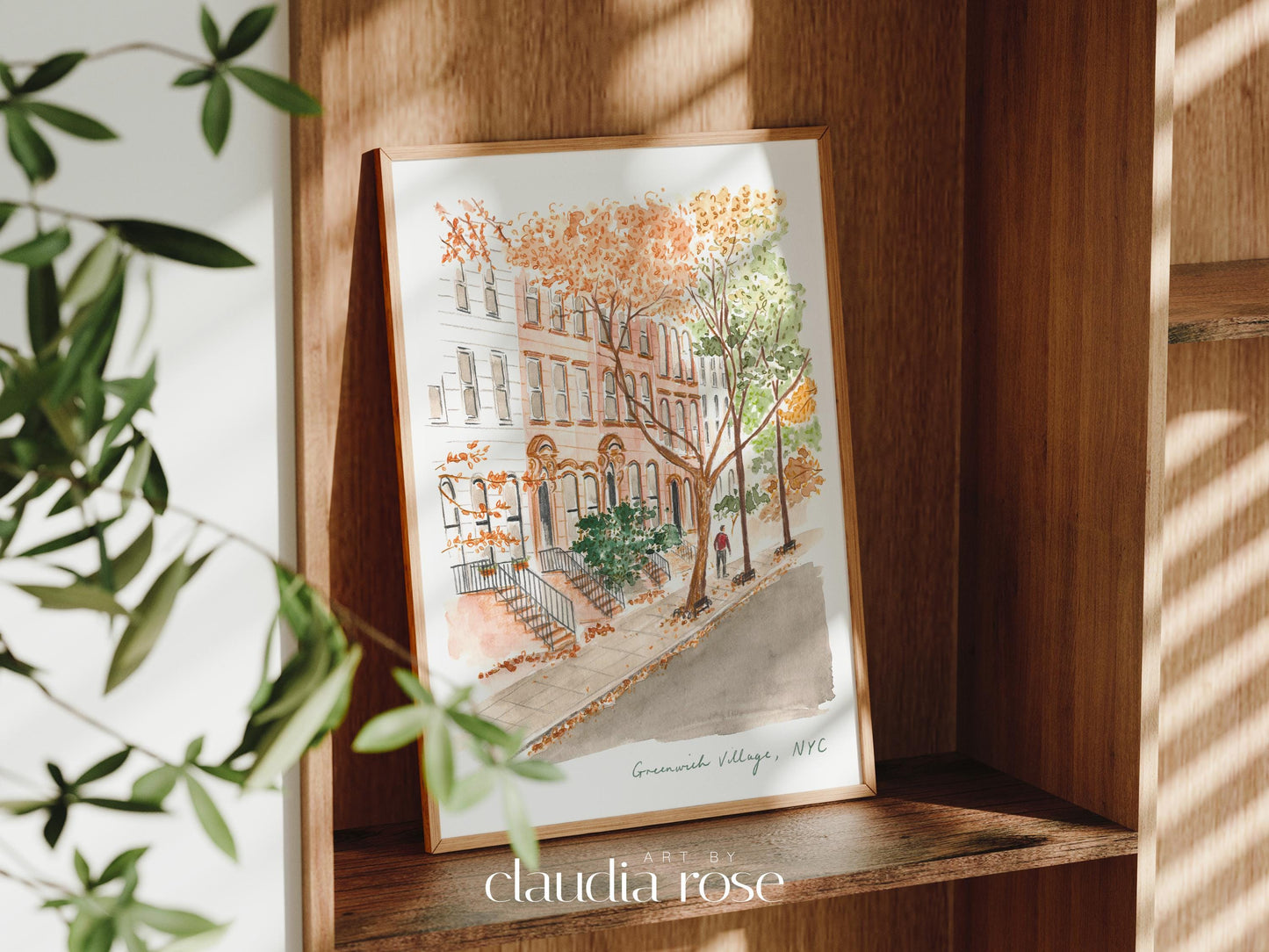 Greenwich Village Art Print, New York City, USA, Travel Watercolour Painting
