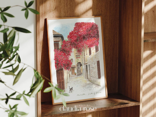 Marseille Art Print, Provence, South of France, Europe, Travel Watercolour Painting