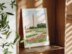 Washington Art Print, Monument, Washington D.C., USA, Travel Watercolour Painting