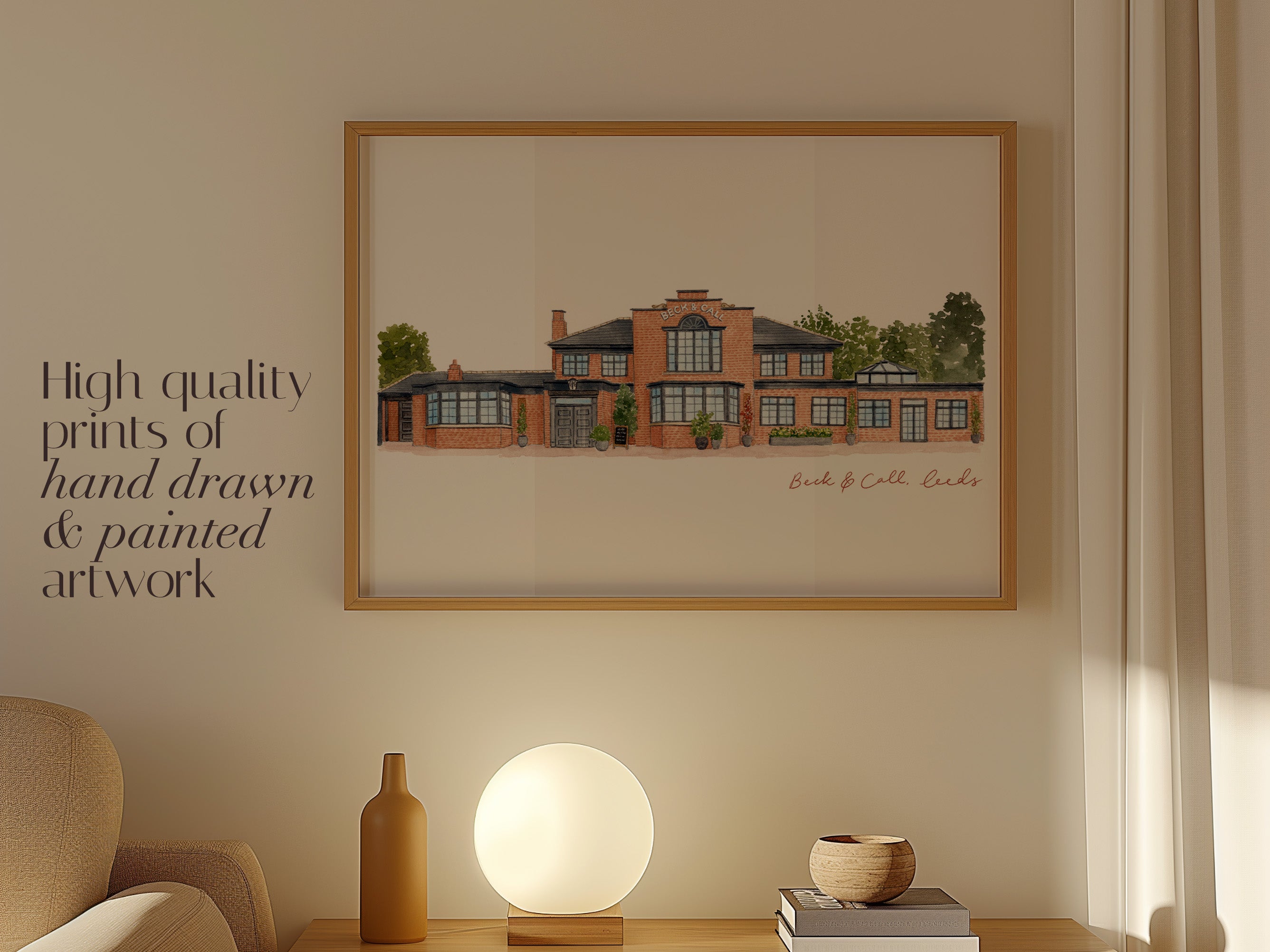 Beck & Call Art Print, Leeds, Meanwood, Chapel Allerton, Yorkshire Watercolour Painting