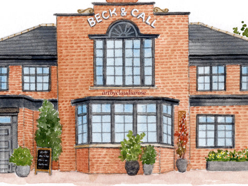 Beck & Call Art Print, Leeds, Meanwood, Chapel Allerton, Yorkshire Watercolour Painting