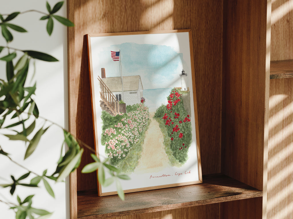 Cape Cod Art Print, Massachusetts, USA, Travel Watercolour Painting