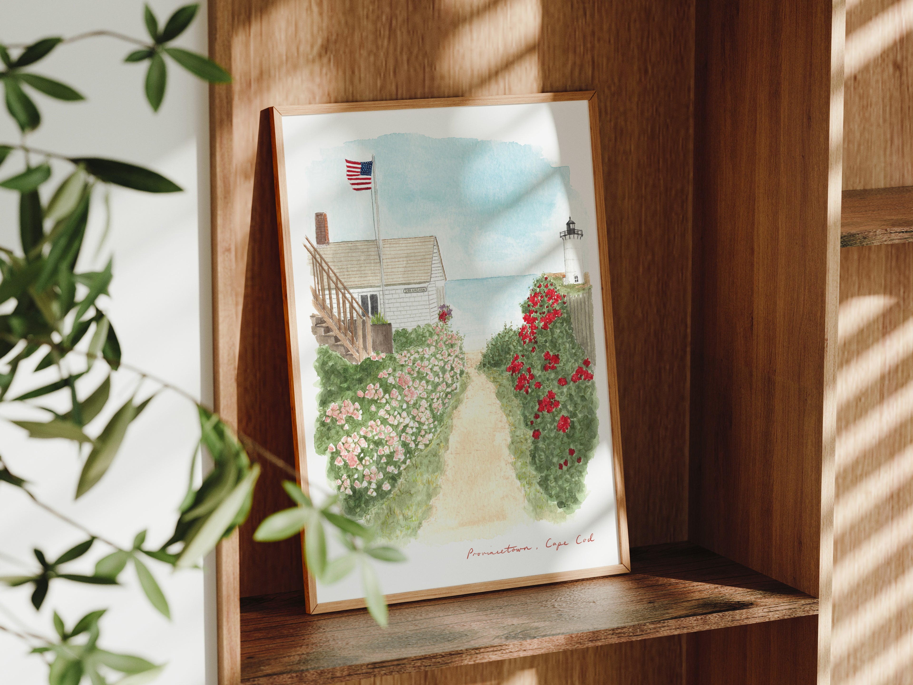 Cape Cod Art Print, Massachusetts, USA, Travel Watercolour Painting