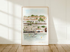Menorca Art Print, Es Castell Harbour, Balearic Islands, Travel Watercolour Painting