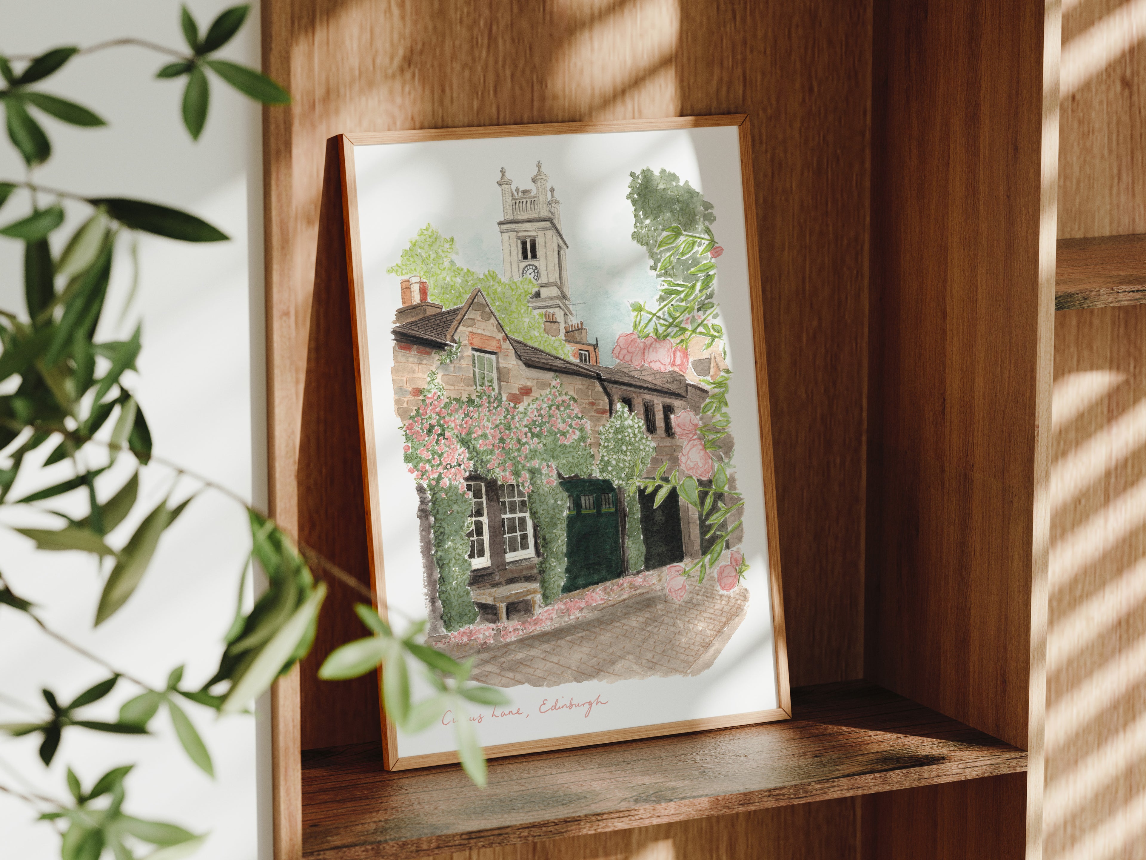 Edinburgh Art Print, Circus Lane, Scotland, Travel Watercolour Painting