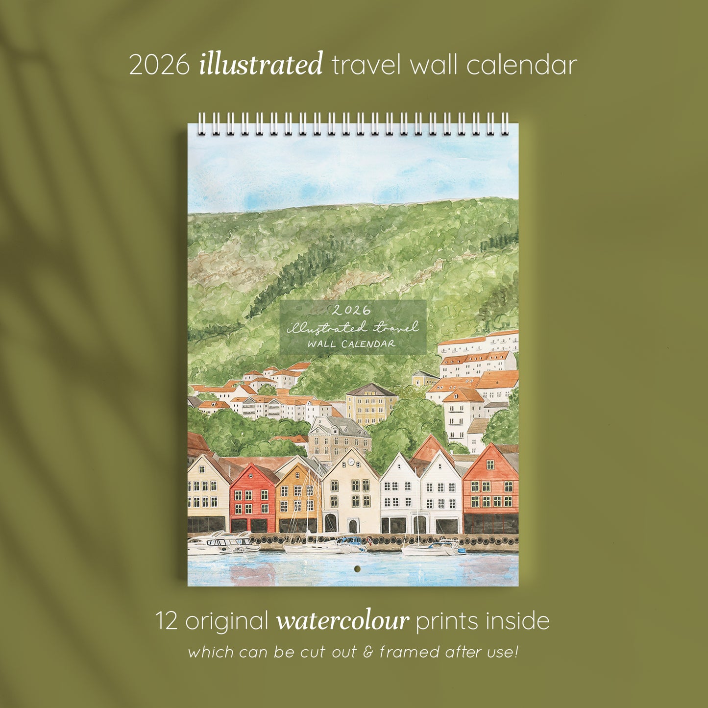 2026 Illustrated Travel Wall Calendar