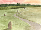 Scottish Highlands Art Print, Culloden Battlefield, Scotland, Travel Watercolour Painting