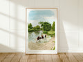 Dedham Vale Art Print, River Stour, Essex, Suffolk, England, Travel Watercolour Painting