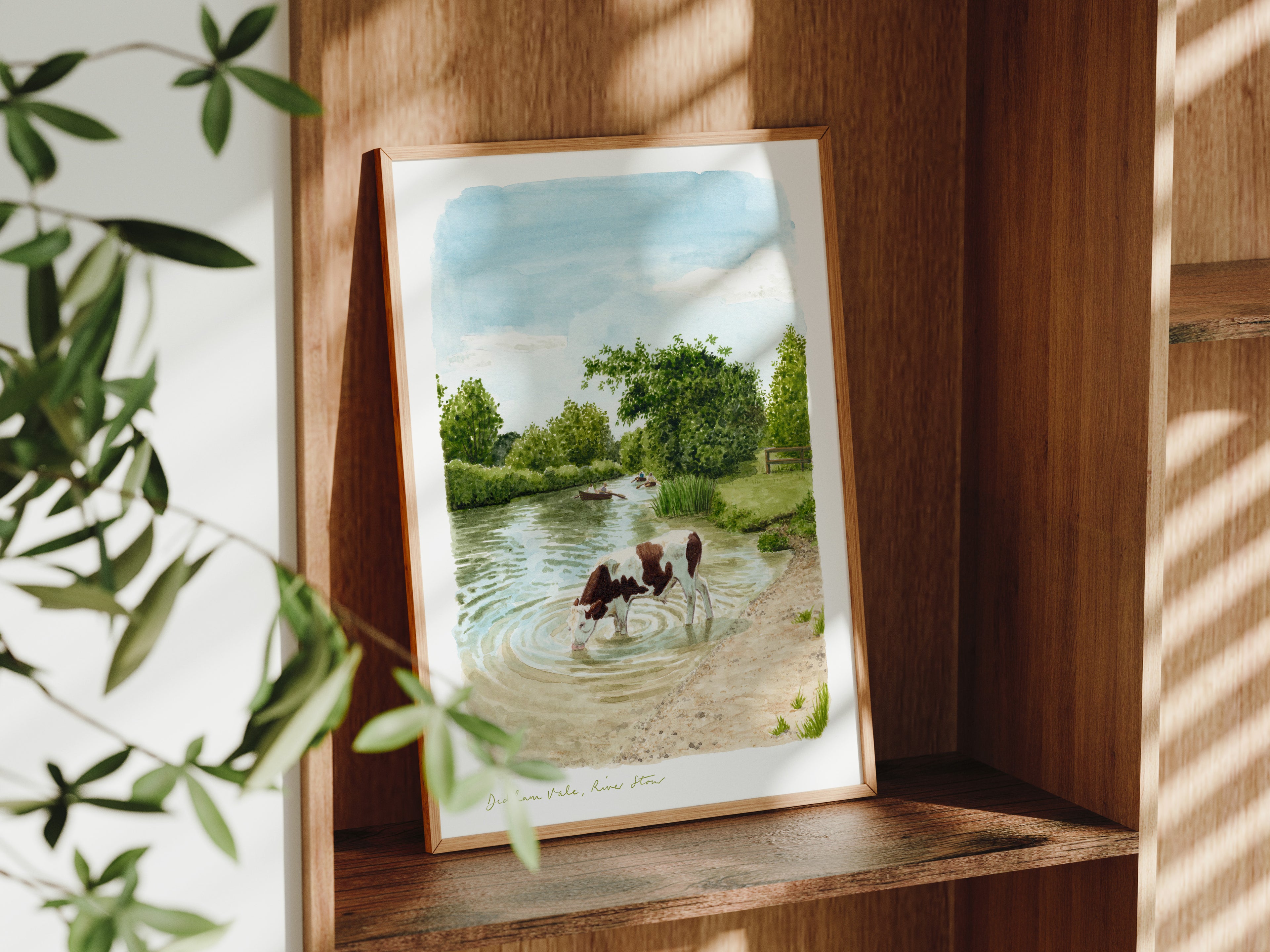 Dedham Vale Art Print, River Stour, Essex, Suffolk, England, Travel Watercolour Painting