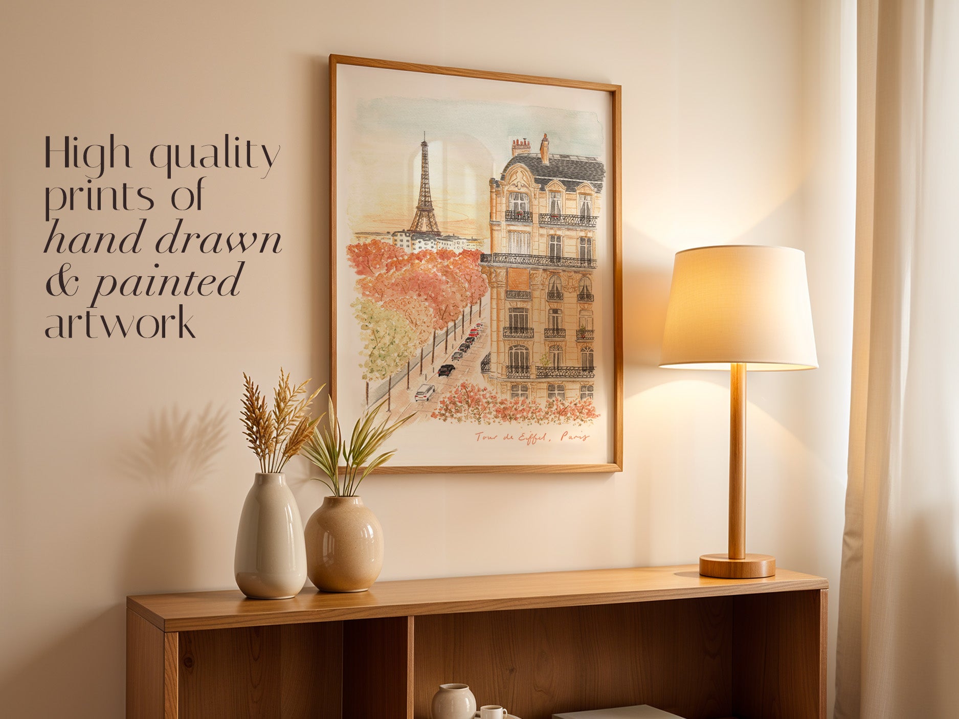 Eiffel Tower Art Print, Parisian Hotel, Hotel Duquesne, France, Travel Watercolour Painting
