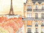 Eiffel Tower Art Print, Parisian Hotel, Hotel Duquesne, France, Travel Watercolour Painting