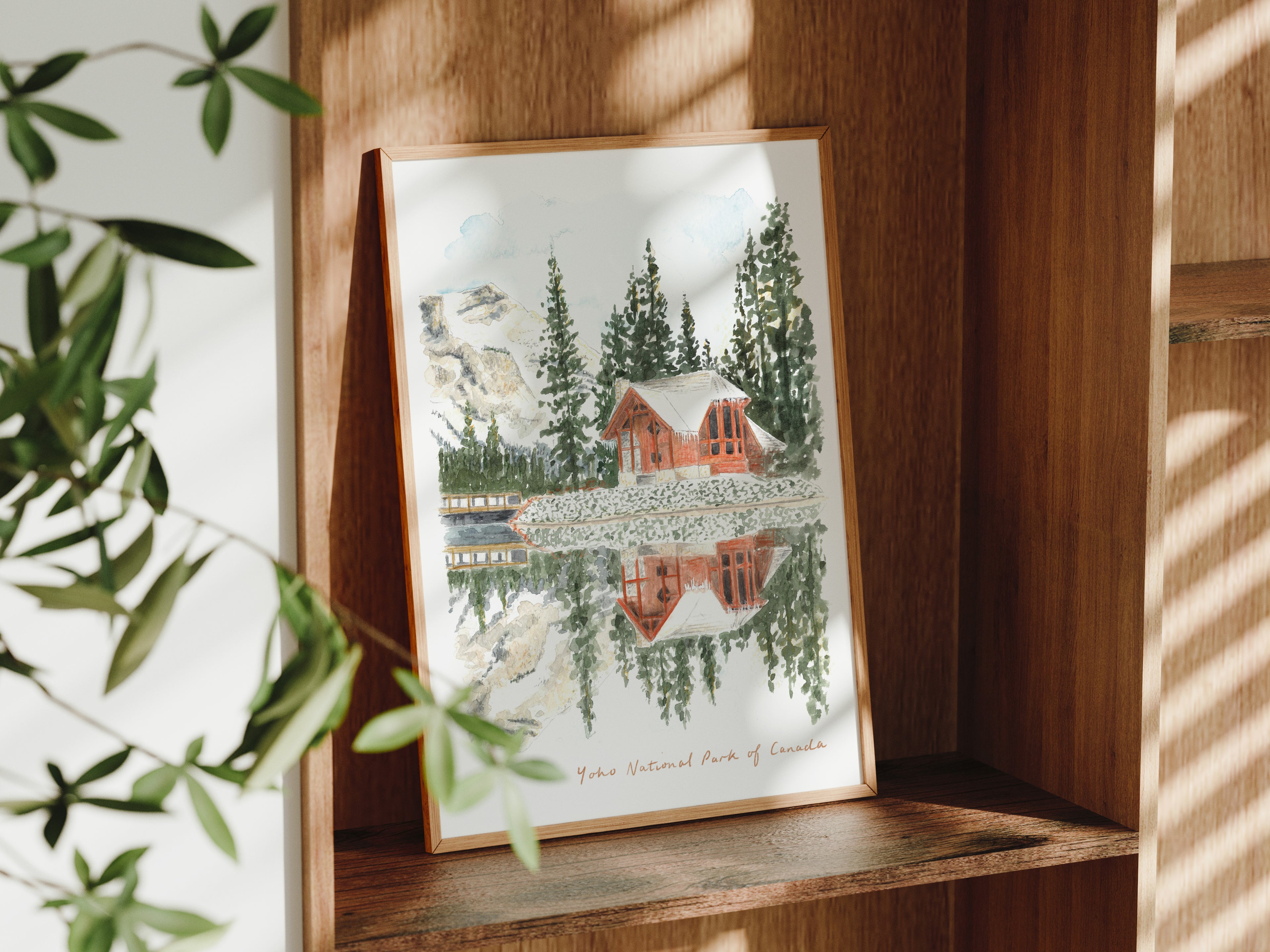 Canada Art Print, Emerald Lake, Yoho National Park, North America, Travel Watercolour Painting