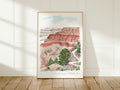 Grand Canyon Art Print, Arizona National Park, Colorado River, USA, Travel Watercolour Painting
