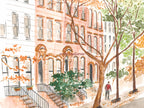 Greenwich Village Art Print, New York City, USA, Travel Watercolour Painting