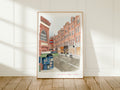 Hampstead Art Print, Village High Street, Camden, London, England, Travel Watercolour Painting