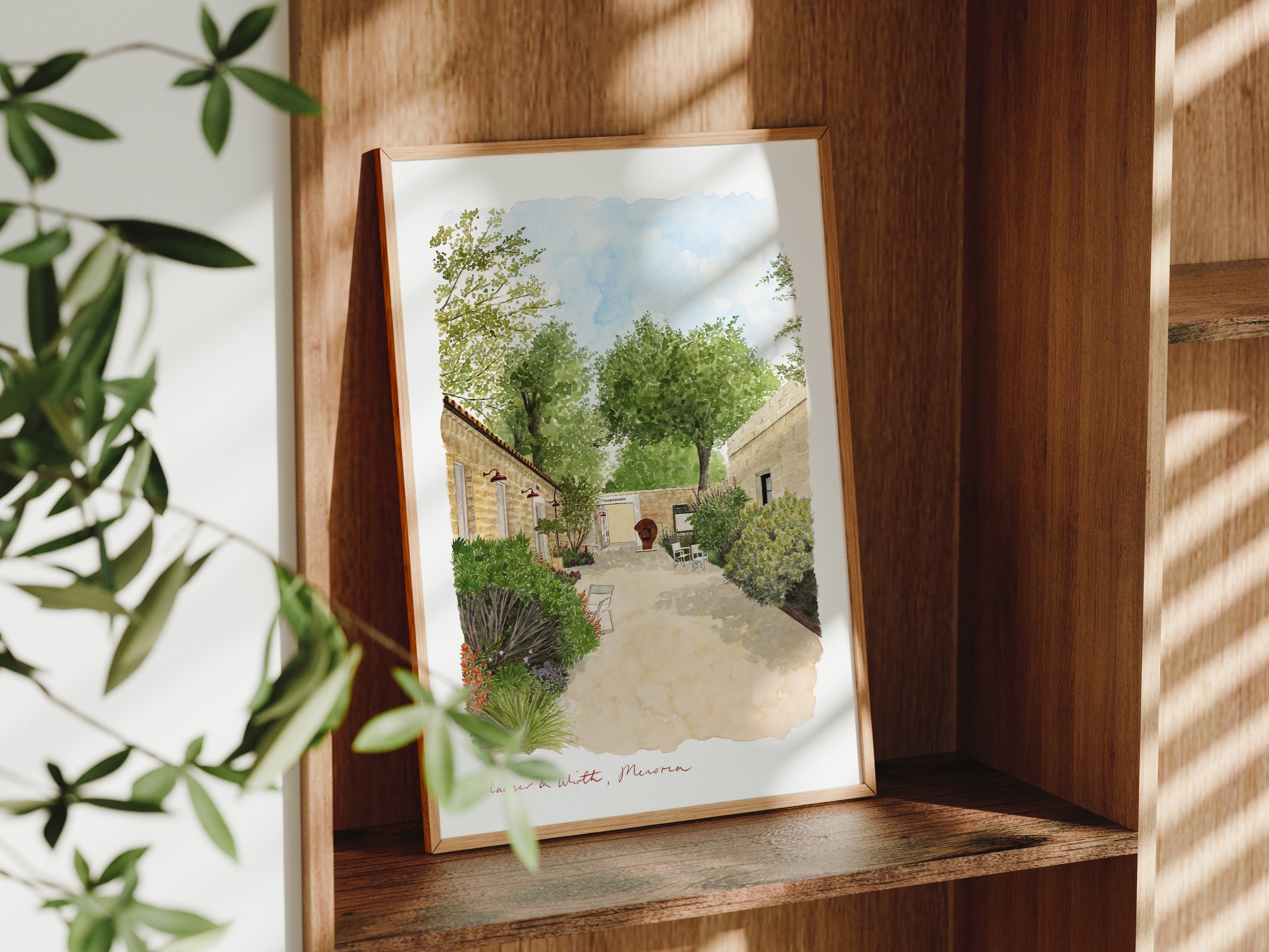 Menorca Art Print, Hauser & Wirth Gallery, Illa del Rei, Travel Watercolor Painting