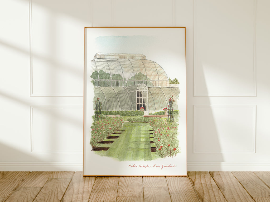 Kew Gardens Art Print, Royal Botanic Gardens, London, England, Travel Watercolour Painting