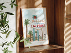 Las Vegas Art Print, Nevada, USA, Travel Watercolour Painting