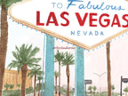 Las Vegas Art Print, Nevada, USA, Travel Watercolour Painting