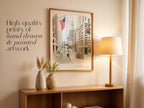 Manhattan Art Print, Empire State Building, New York City, USA, Travel Watercolour Painting