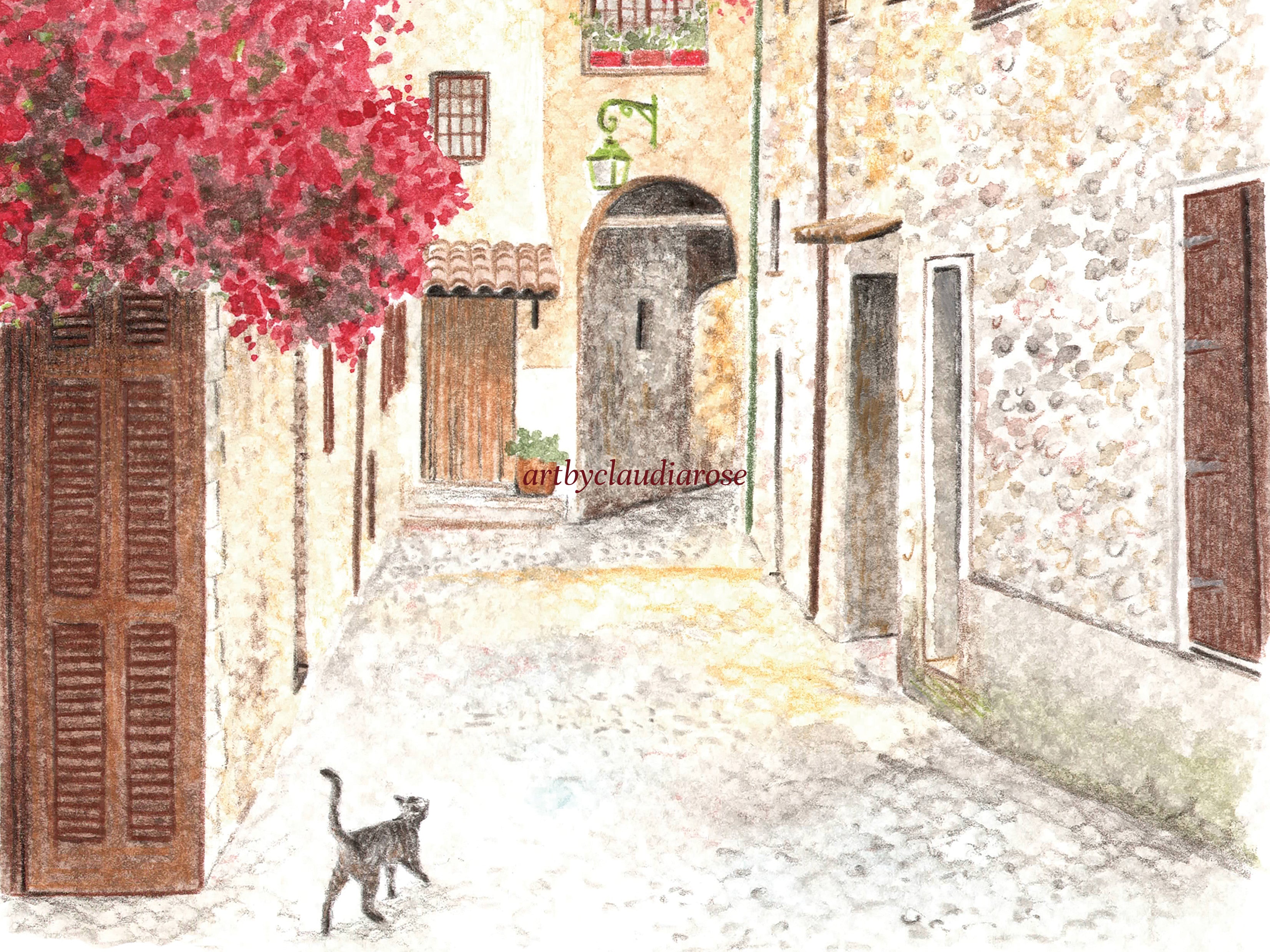 Marseille Art Print, Provence, South of France, Europe, Travel Watercolour Painting