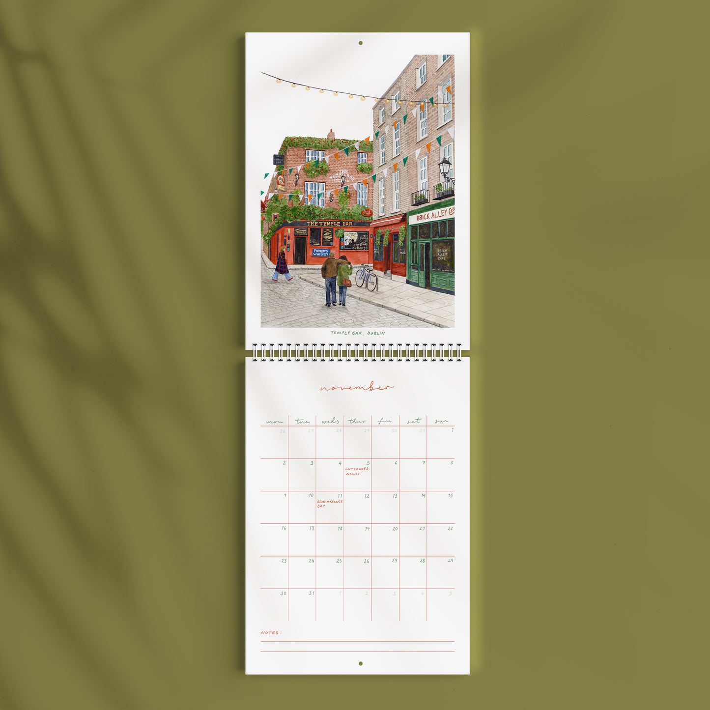 2026 Illustrated Travel Wall Calendar