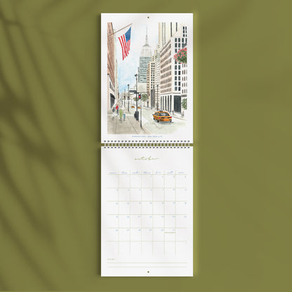 2026 Illustrated Travel Wall Calendar
