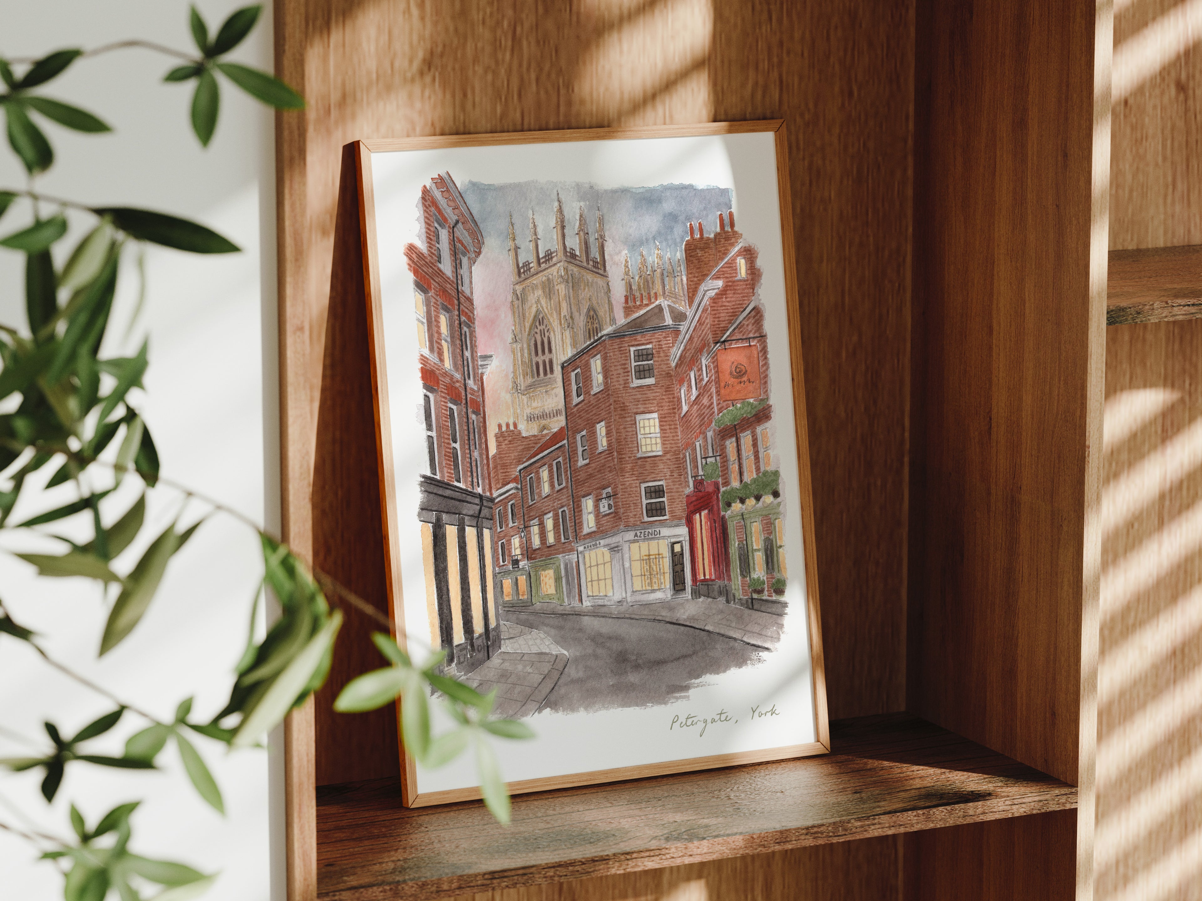 York Art Print, Petergate, York Minster, Yorkshire, Travel Watercolour Painting