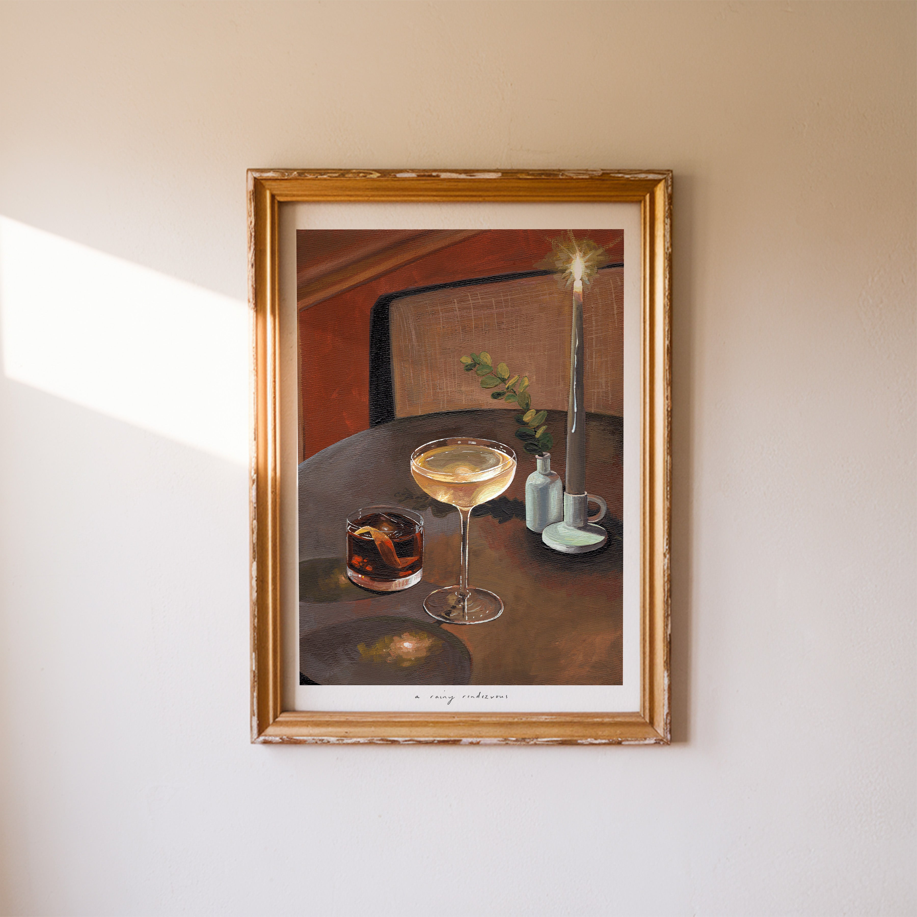 A Rainy Rendezvous - Open Edition Print