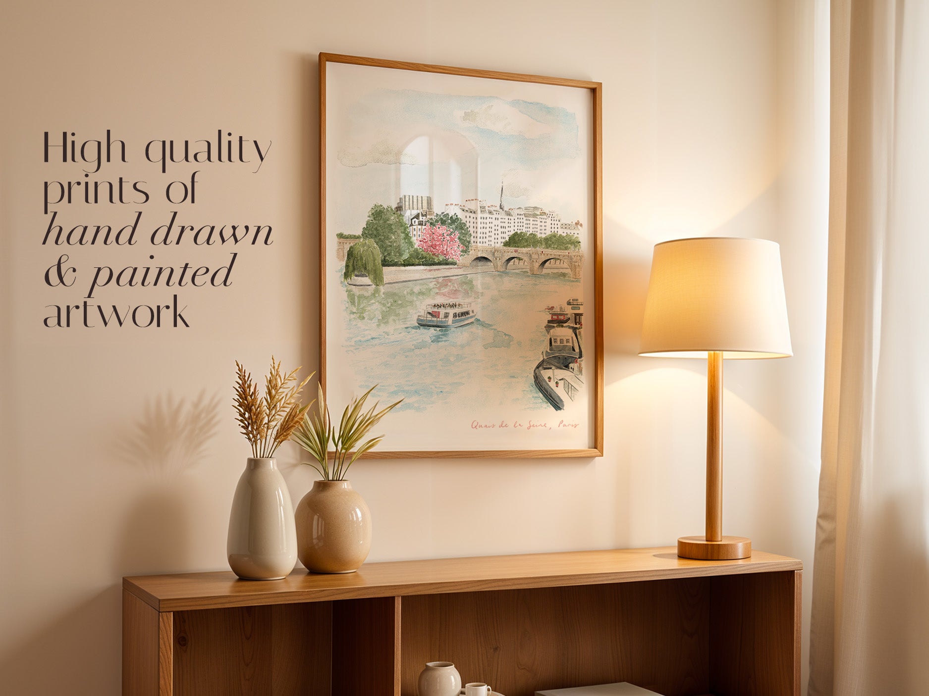 River Seine Art Print, Paris, Pont Neuf, France, Travel Watercolour Painting