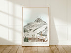 French Alps Art Print, Val d'Isere Ski Resort, France, Travel Watercolour Painting