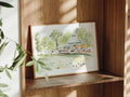 Victoria Park Art Print, London, Tower Hamlet, England, Travel Watercolour Painting