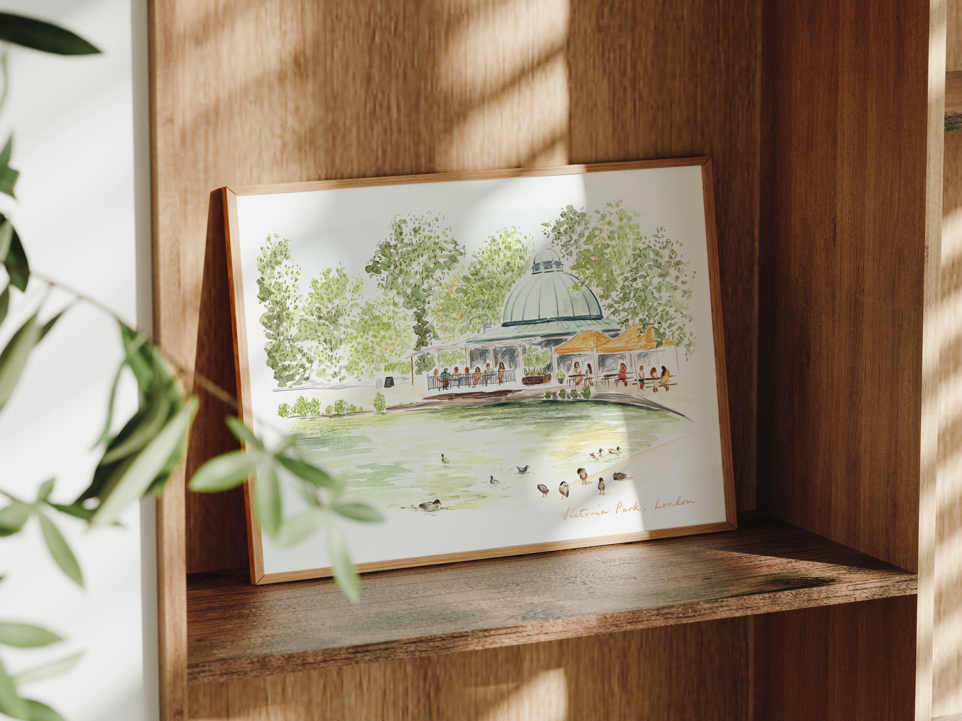 Victoria Park Art Print, London, Tower Hamlet, England, Travel Watercolour Painting