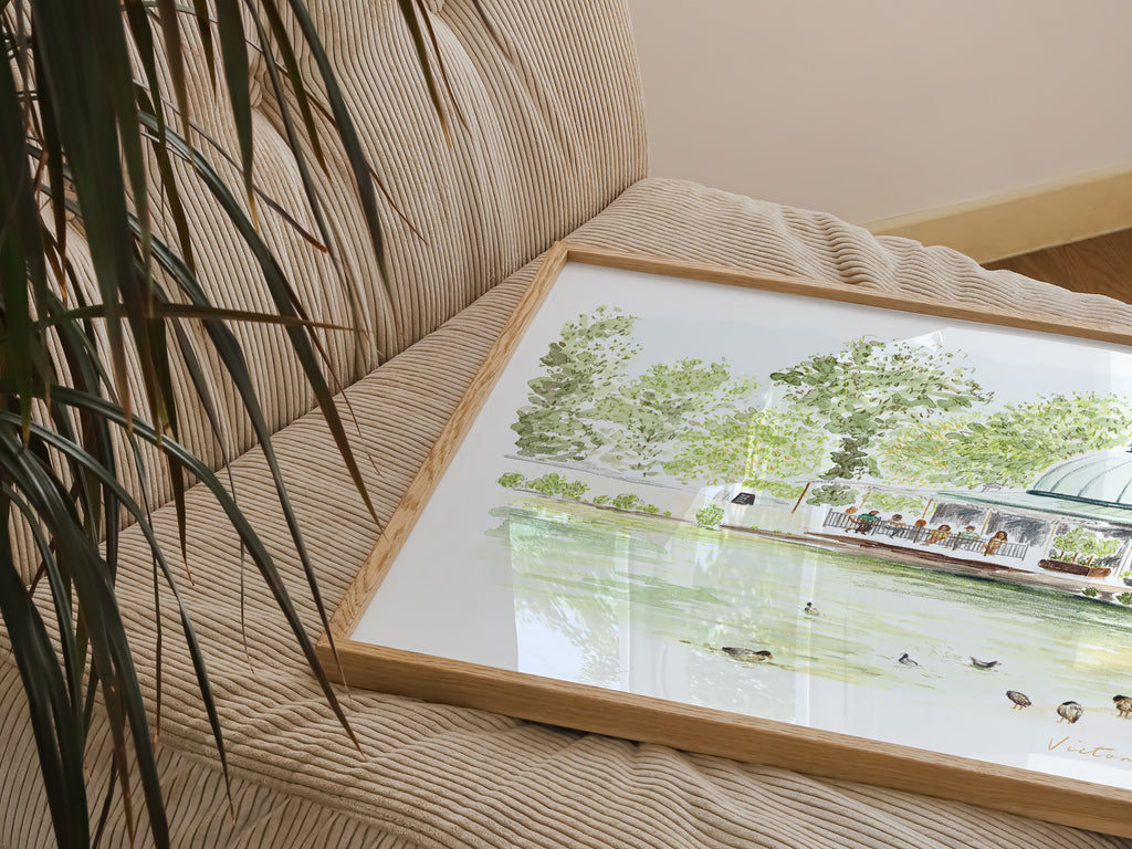 Victoria Park Art Print, London, Tower Hamlet, England, Travel Watercolour Painting
