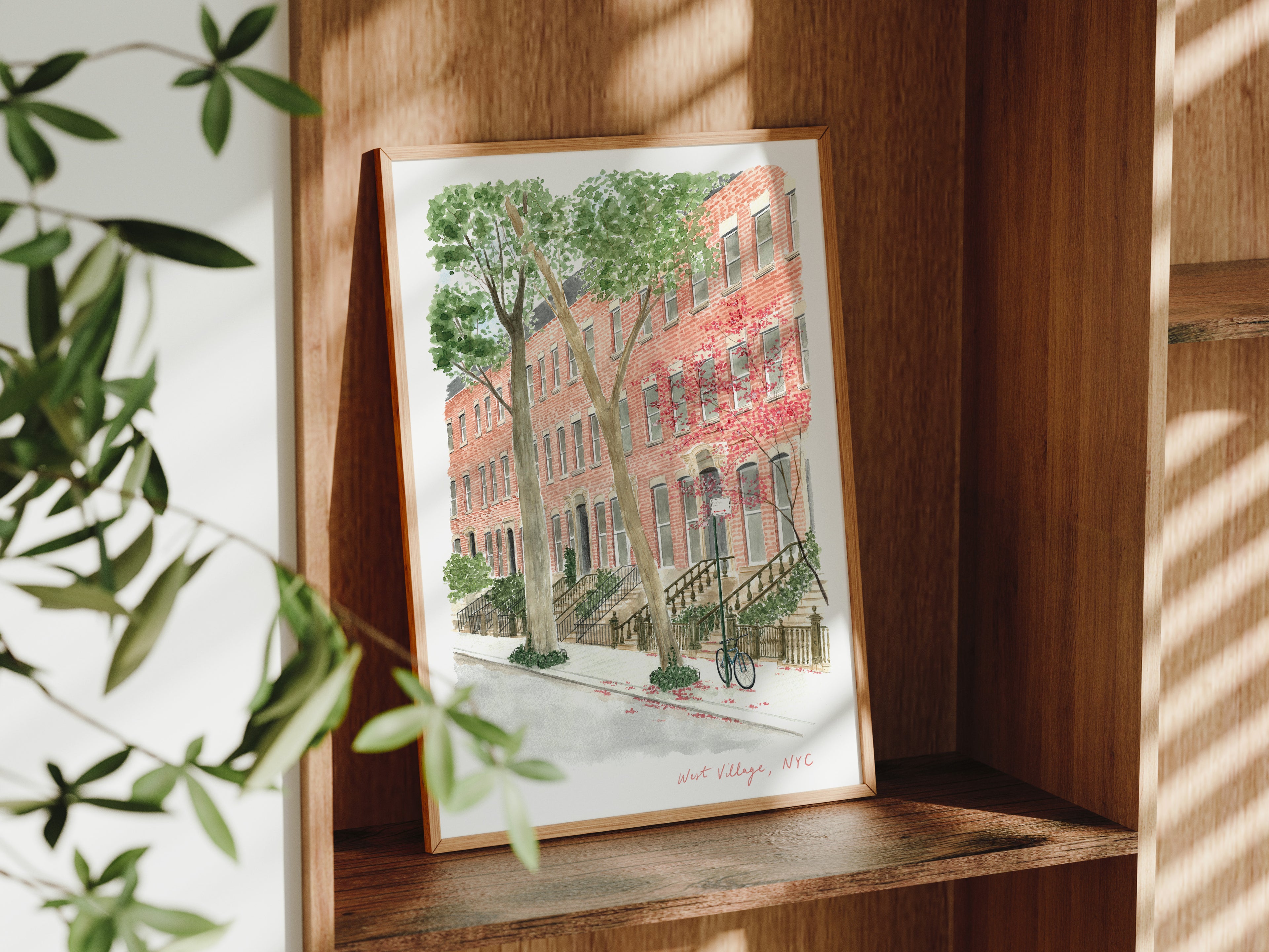 West Village Art Print, New York City, Manhattan, USA, Travel Watercolour Painting