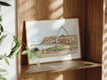Whitby Art Print, North Yorkshire, Whalebones, England, Travel Watercolour Painting
